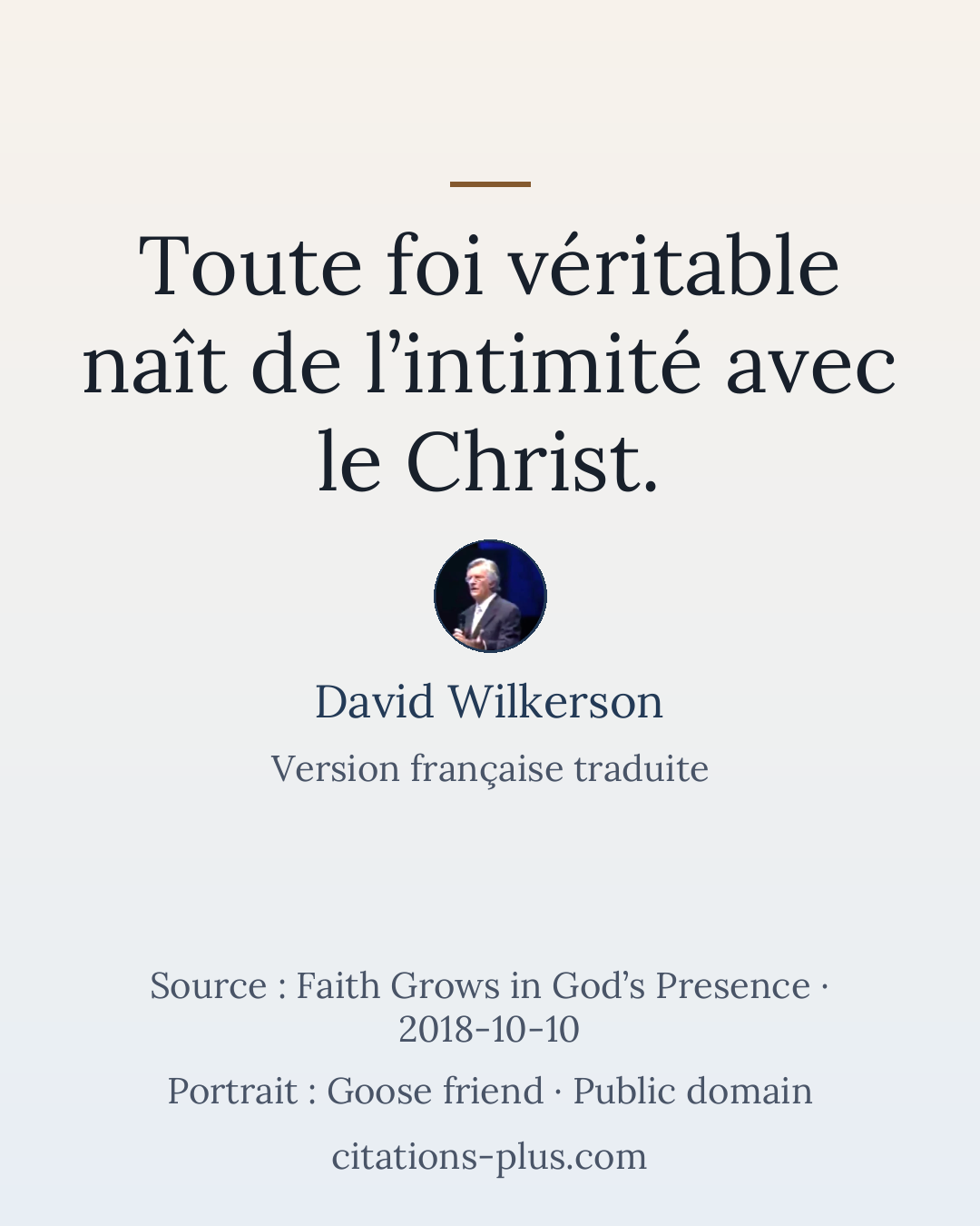 Carte Premium clair — David Wilkerson