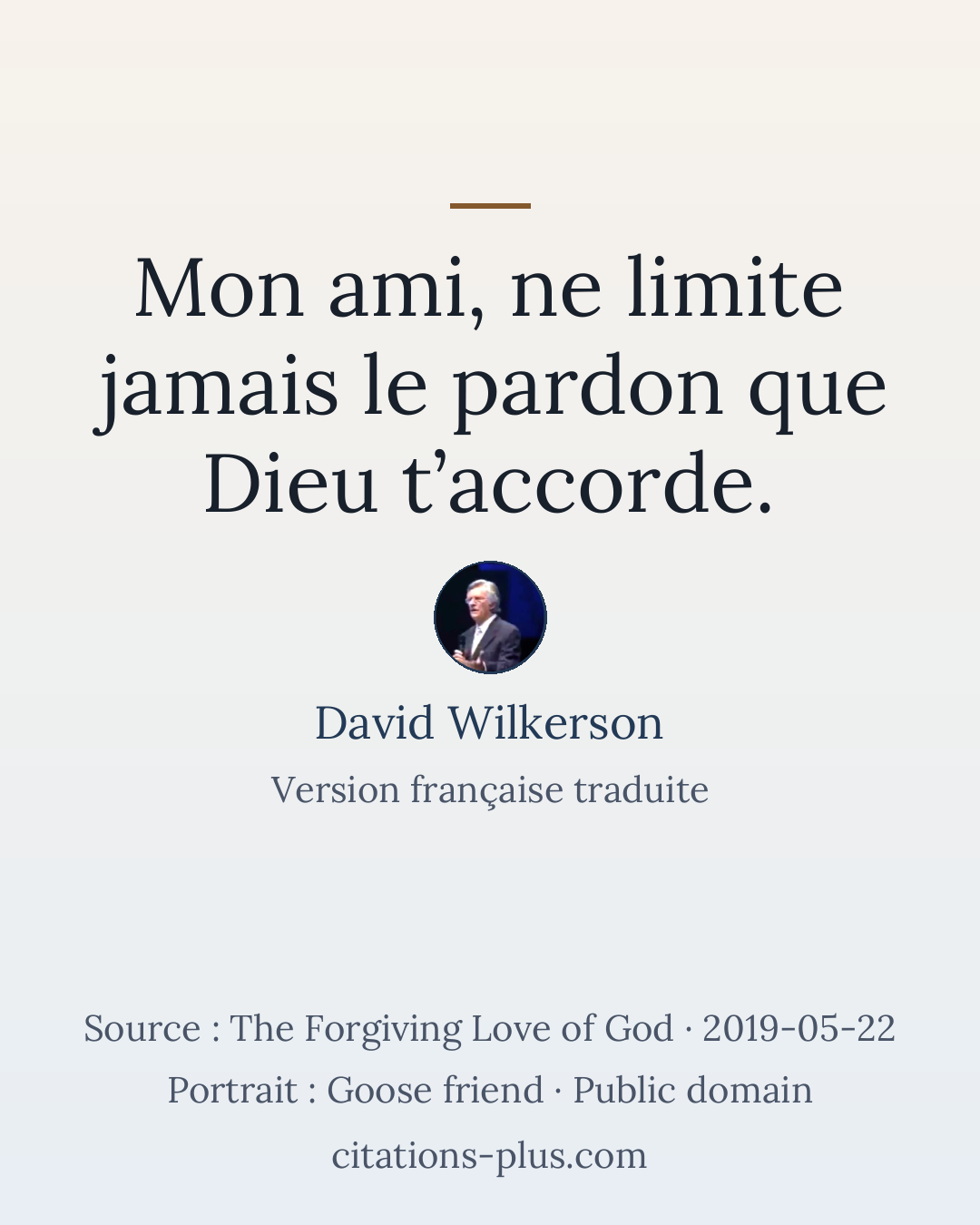 Carte Premium clair — David Wilkerson