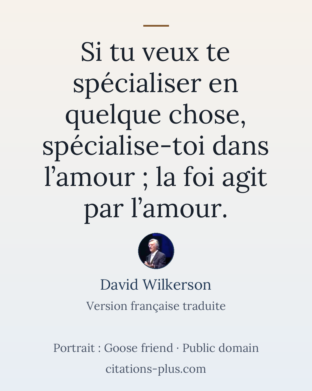 Carte Premium clair — David Wilkerson