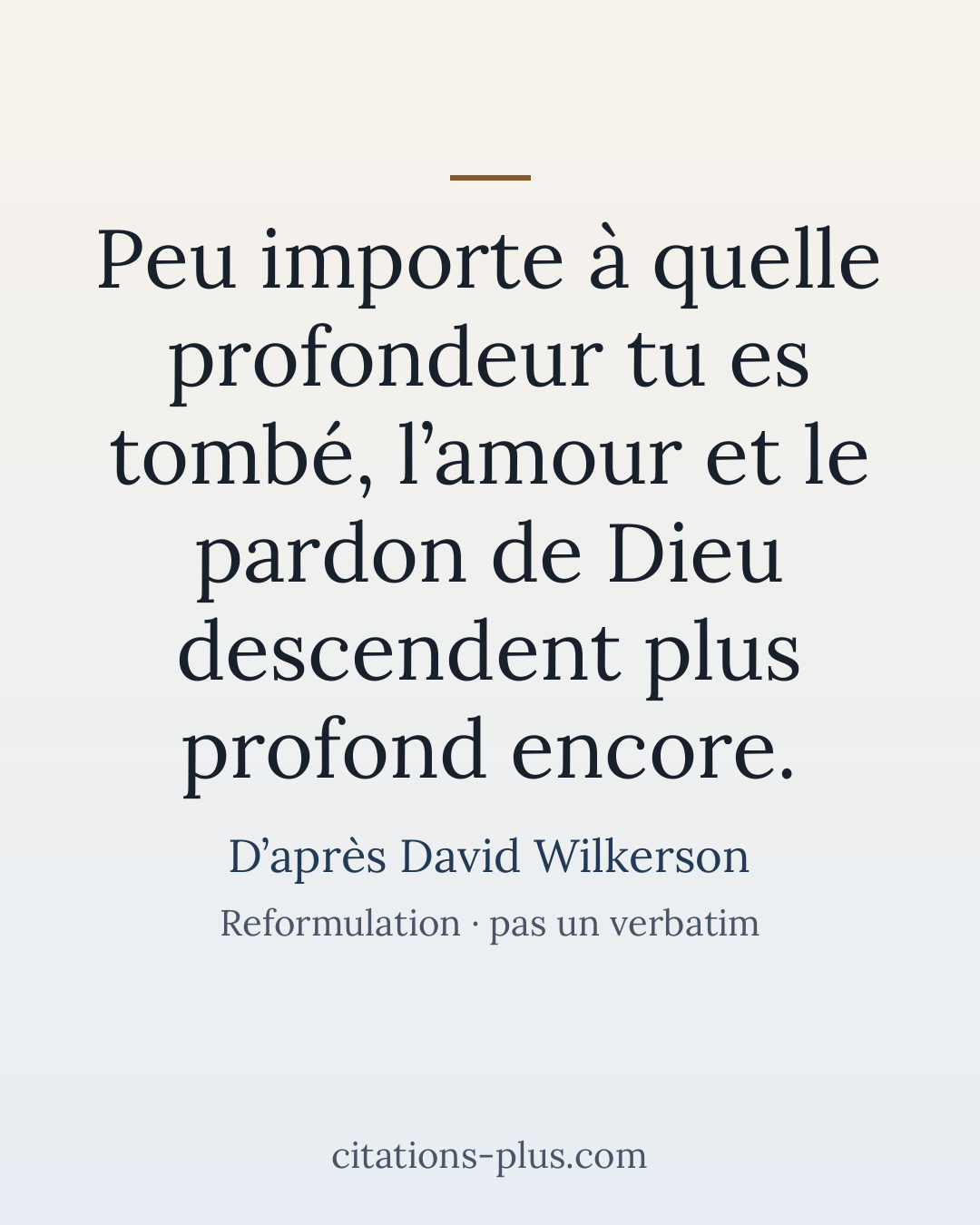 Carte Premium clair — David Wilkerson