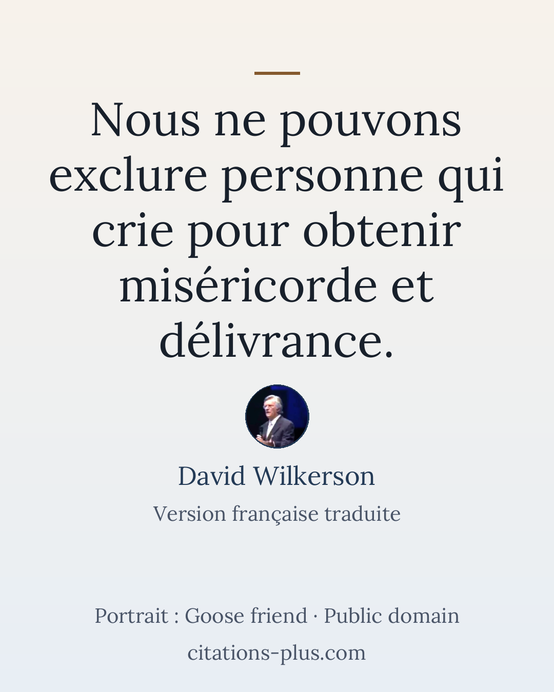 Carte Premium clair — David Wilkerson
