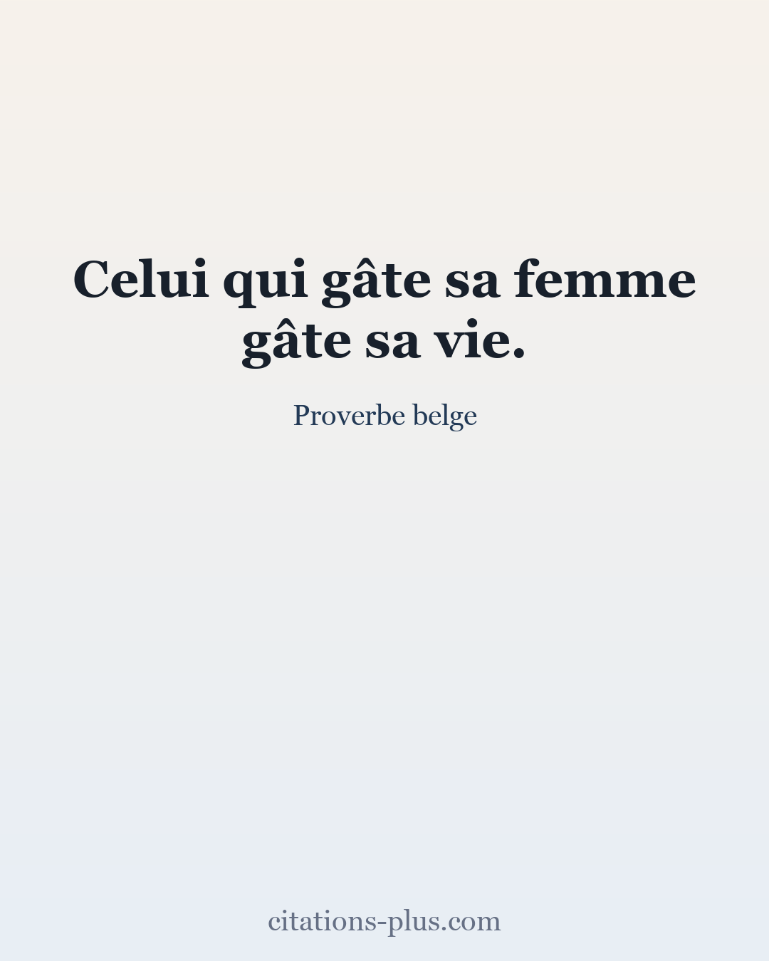 Carte Premium clair — Proverbe belge