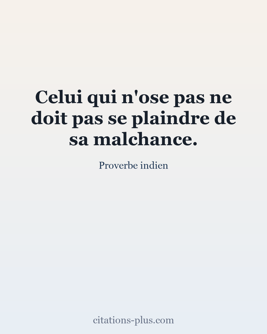 Carte Premium clair — Proverbe indien