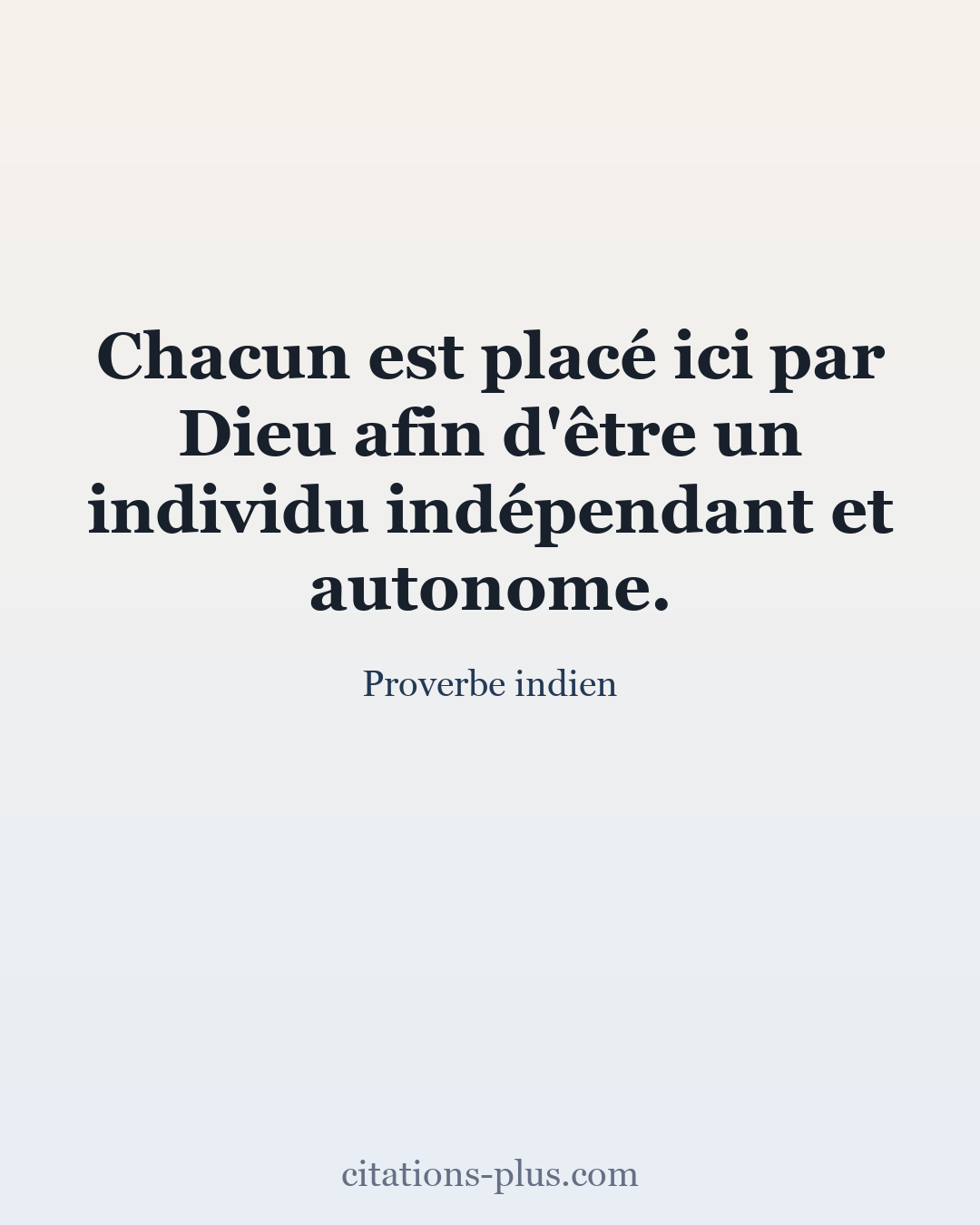 Carte Premium clair — Proverbe indien
