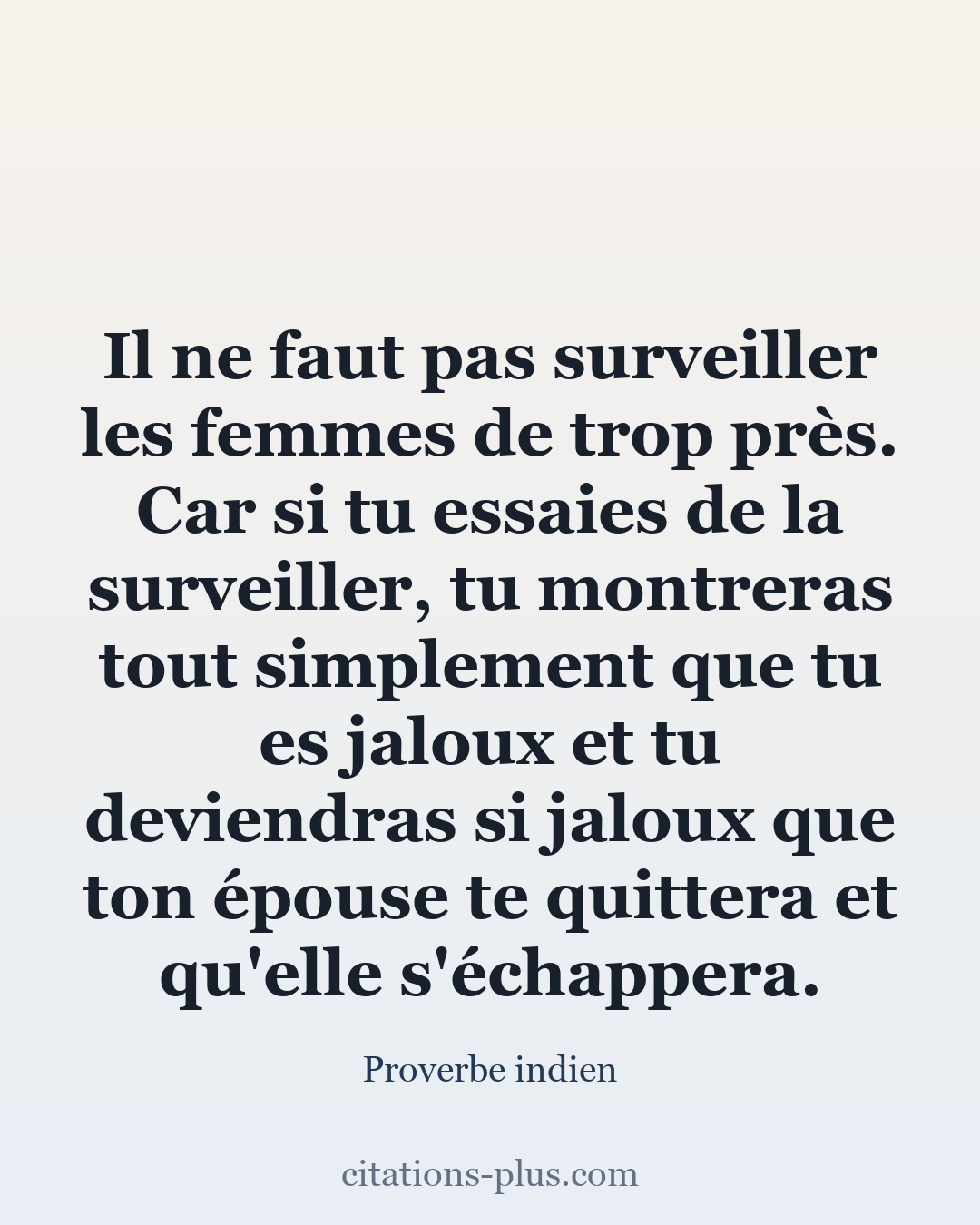 Carte Premium clair — Proverbe indien