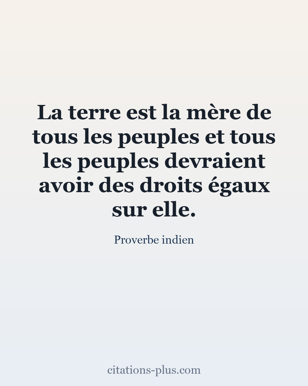 Carte Premium clair — Proverbe indien