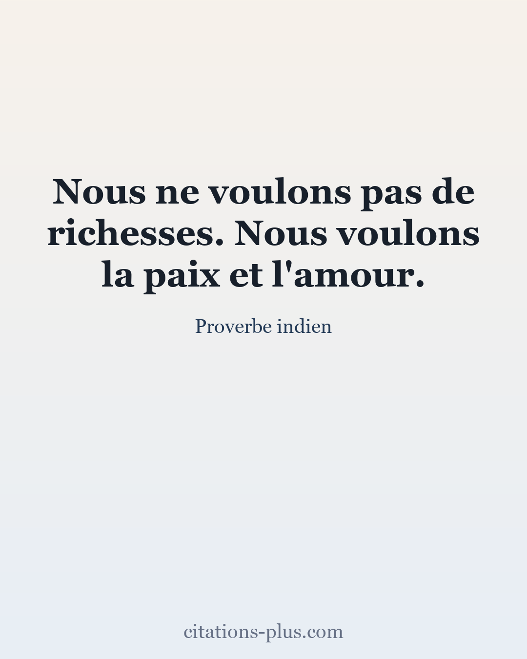 Carte Premium clair — Proverbe indien