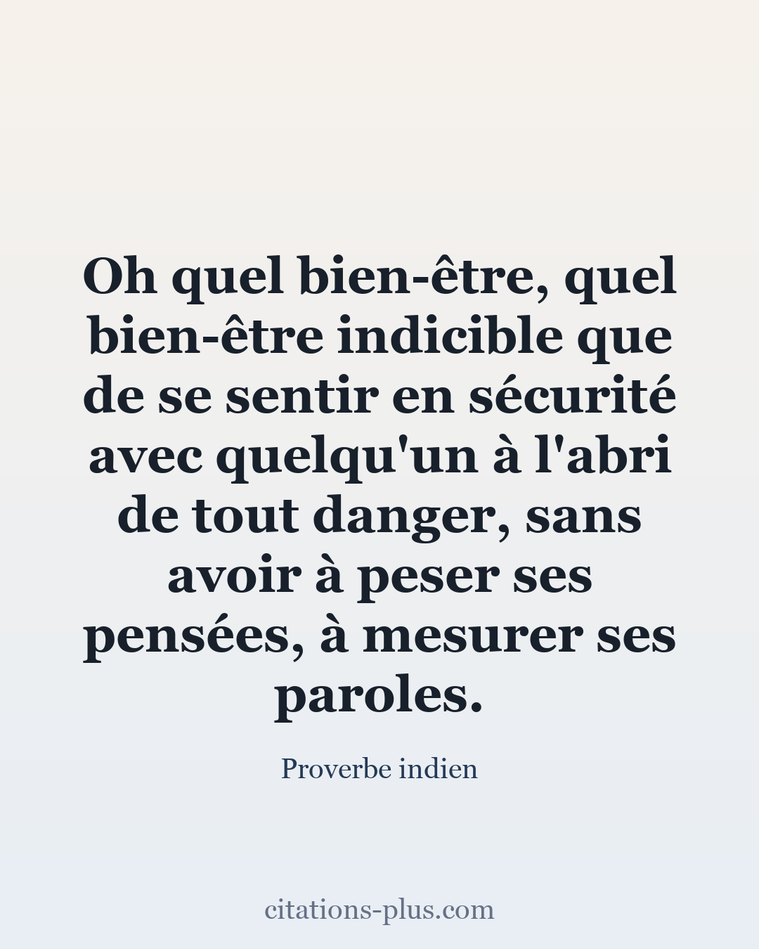 Carte Premium clair — Proverbe indien