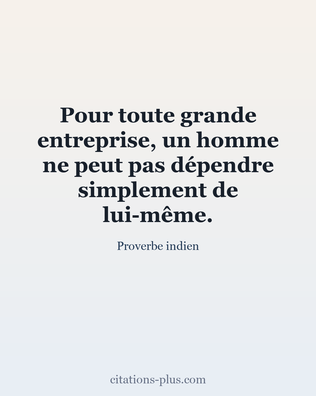 Carte Premium clair — Proverbe indien