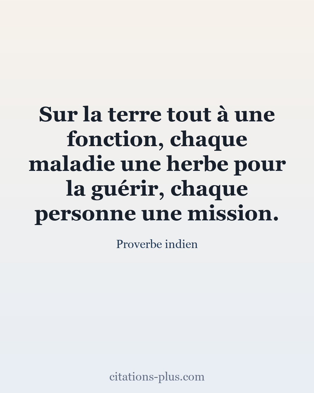 Carte Premium clair — Proverbe indien