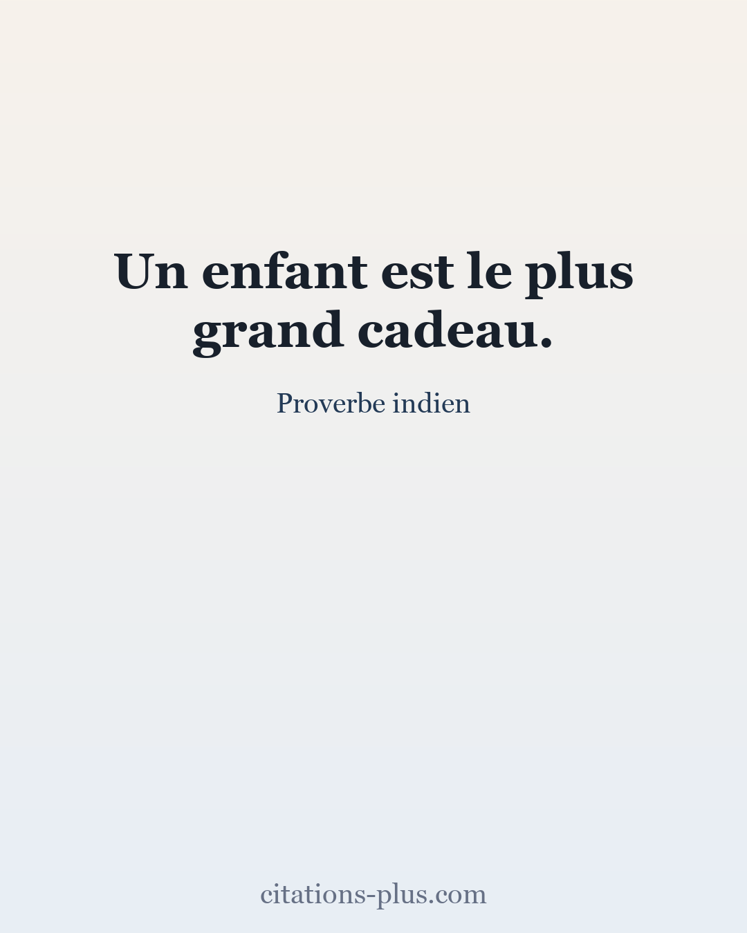 Carte Premium clair — Proverbe indien