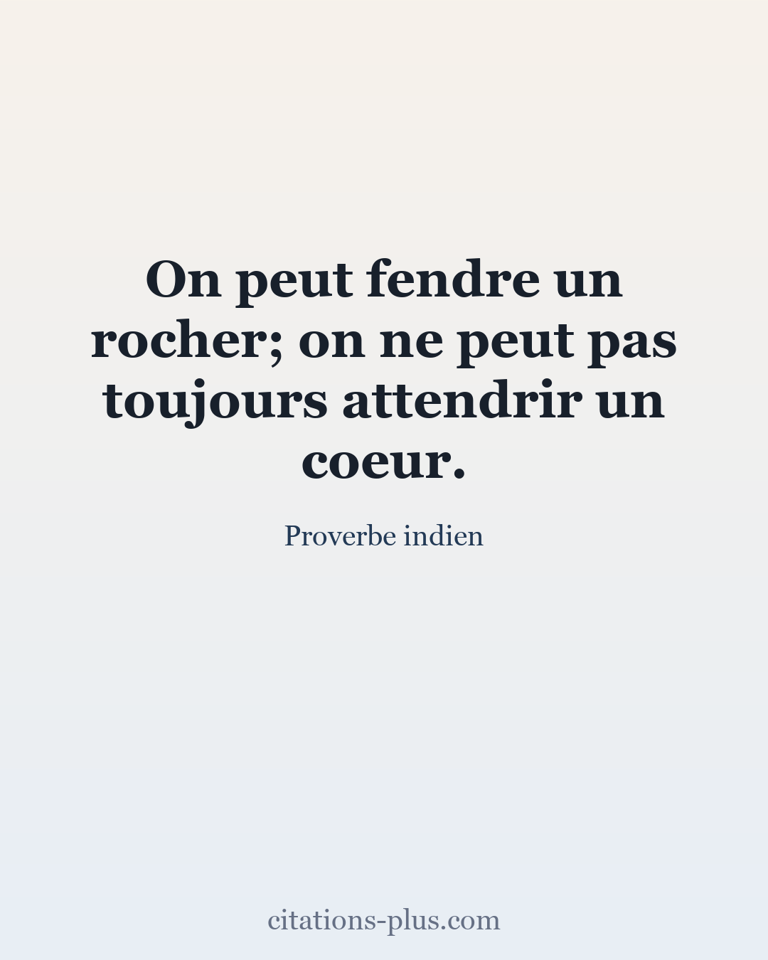 Carte Premium clair — Proverbe indien
