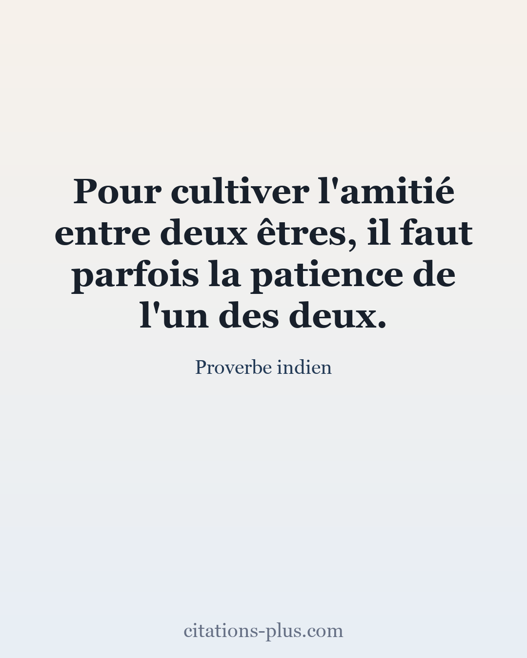 Carte Premium clair — Proverbe indien