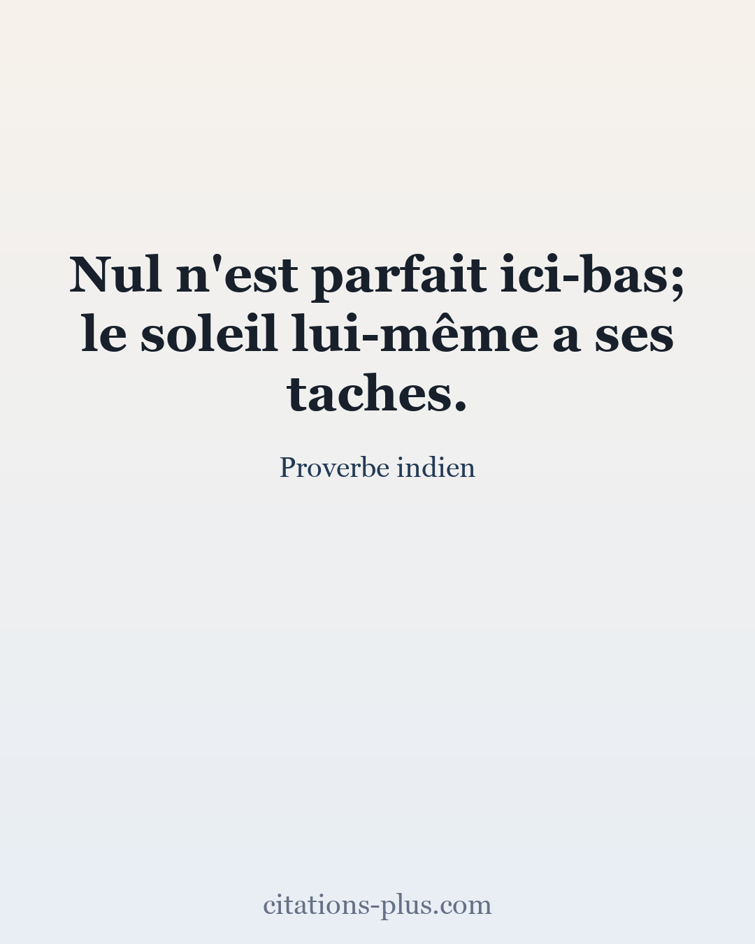 Carte Premium clair — Proverbe indien