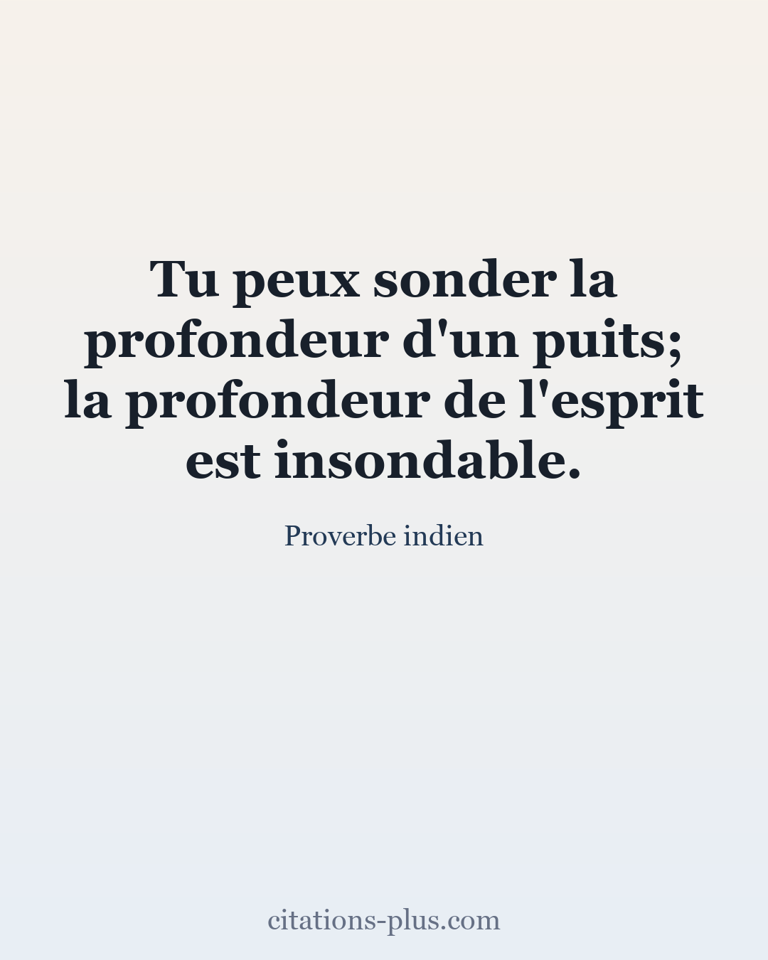 Carte Premium clair — Proverbe indien
