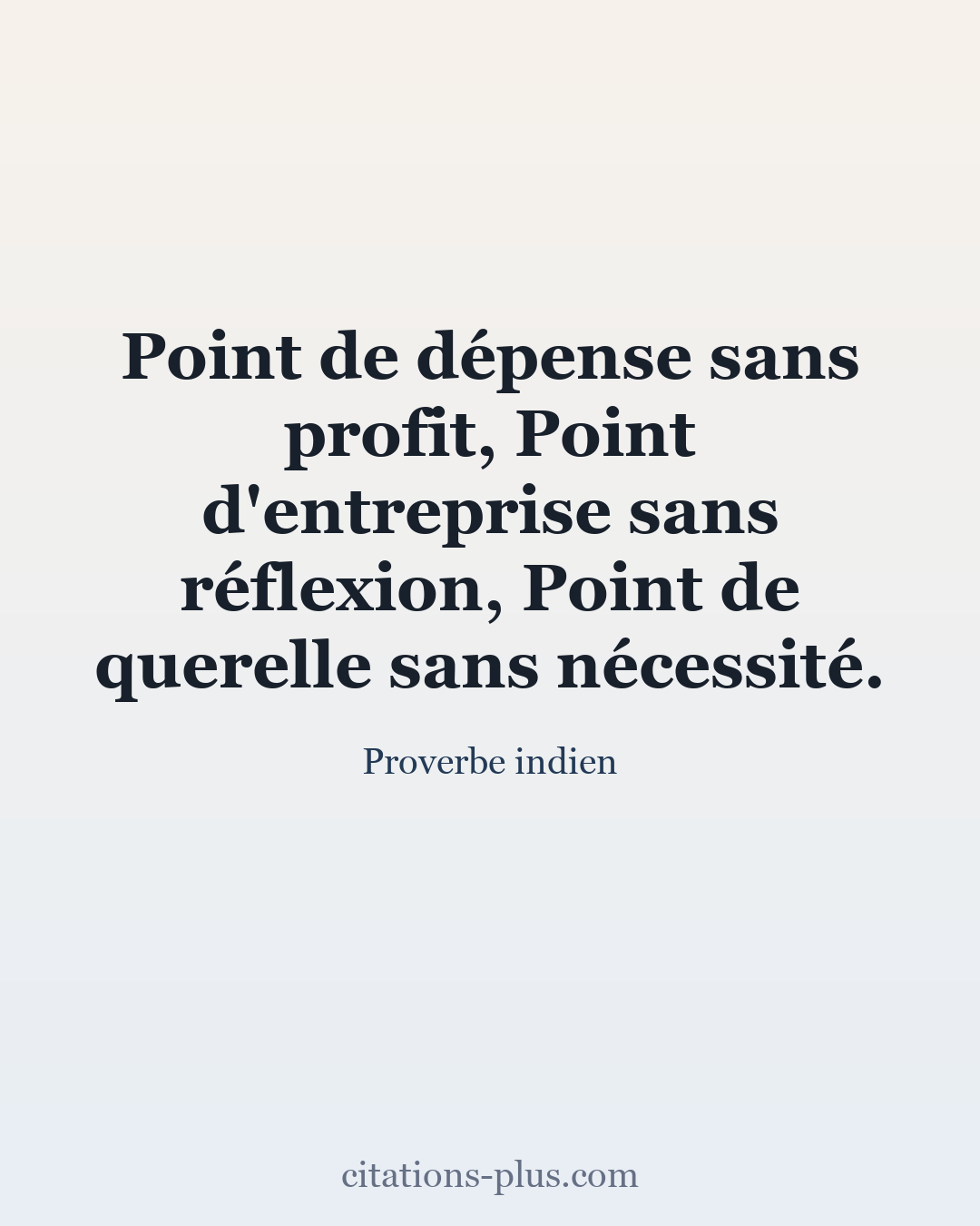 Carte Premium clair — Proverbe indien
