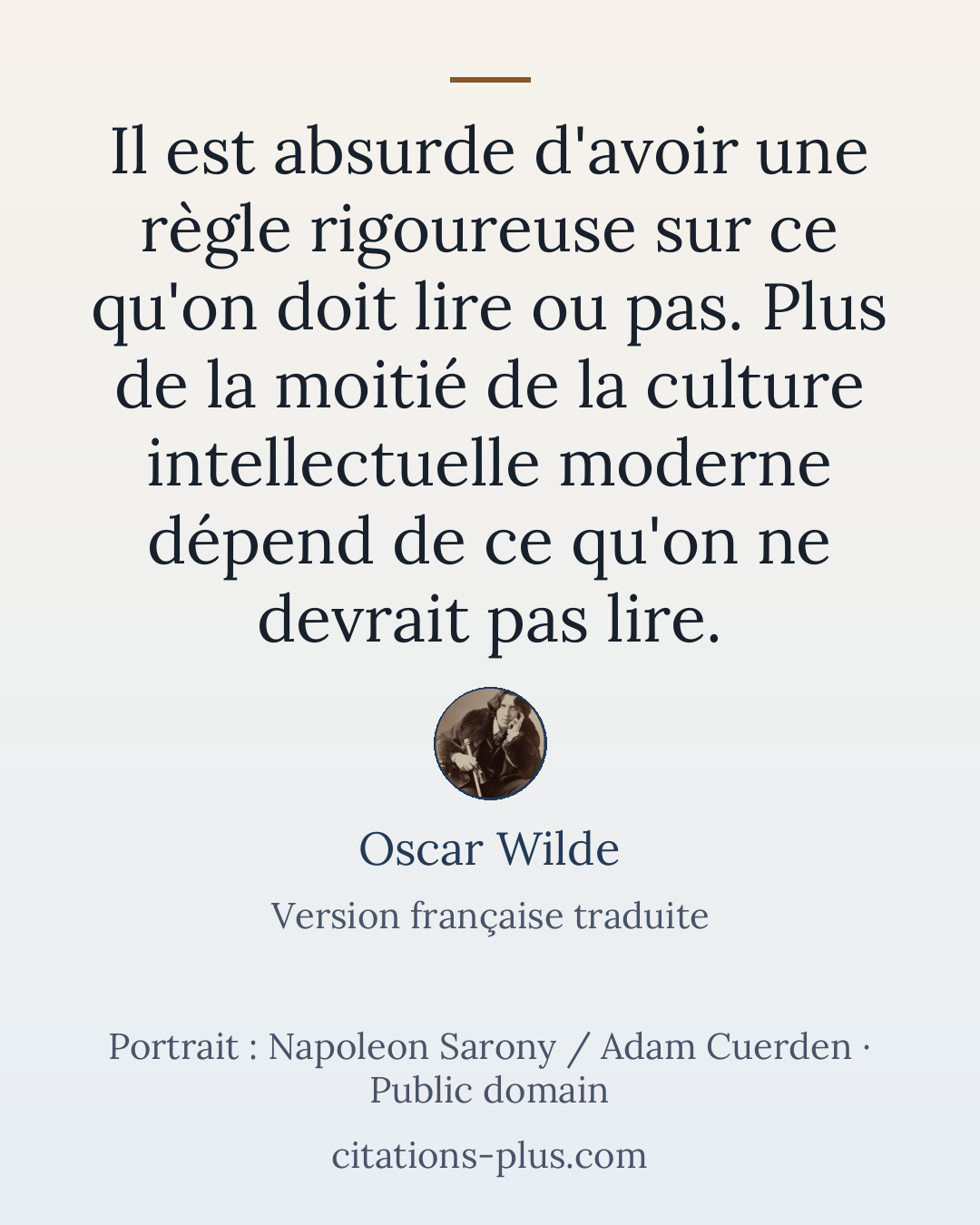 Carte Premium clair — Oscar Wilde