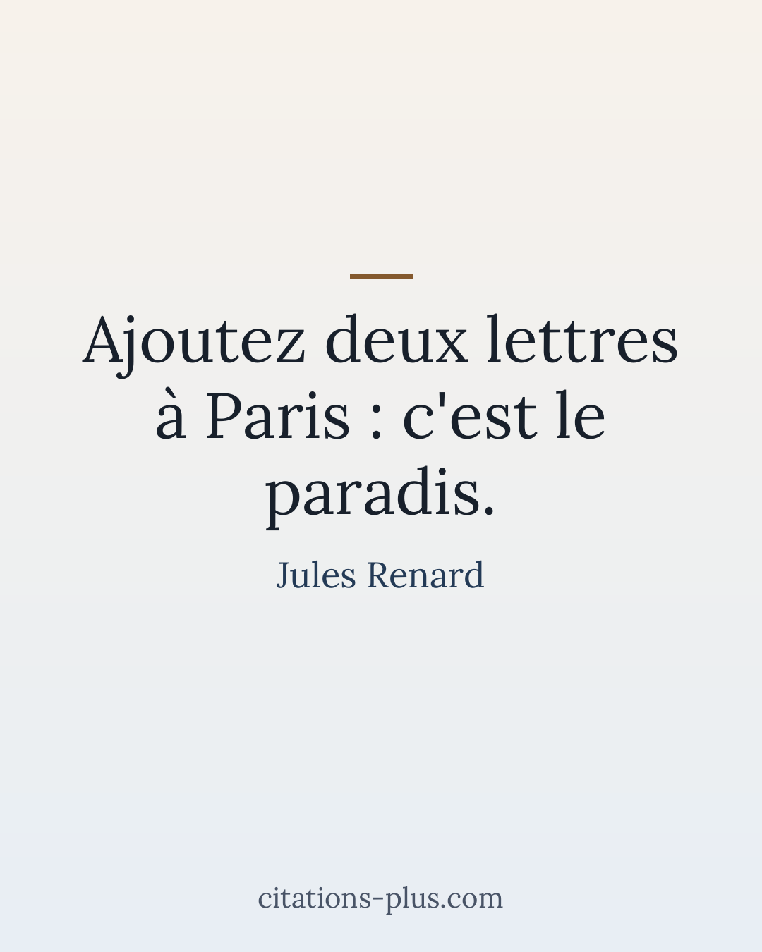 Carte Premium clair — Jules Renard