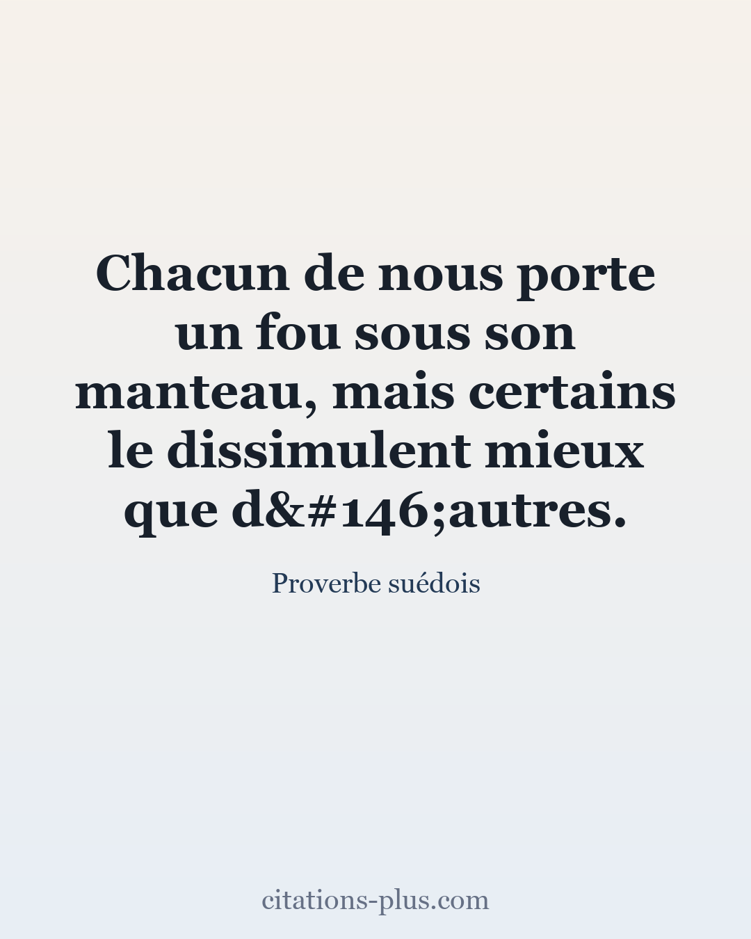 Carte Premium clair — Proverbe suédois