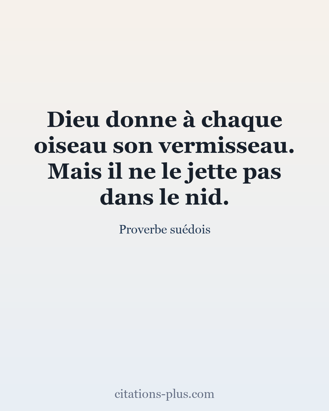 Carte Premium clair — Proverbe suédois