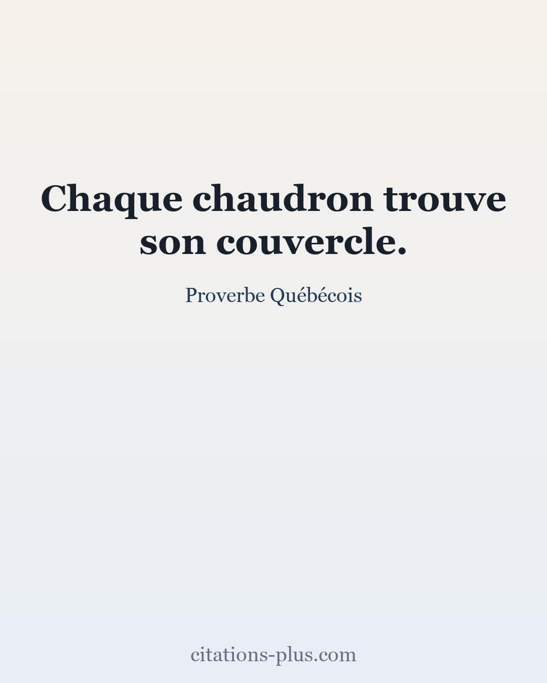 Carte Premium clair — Proverbe Québécois