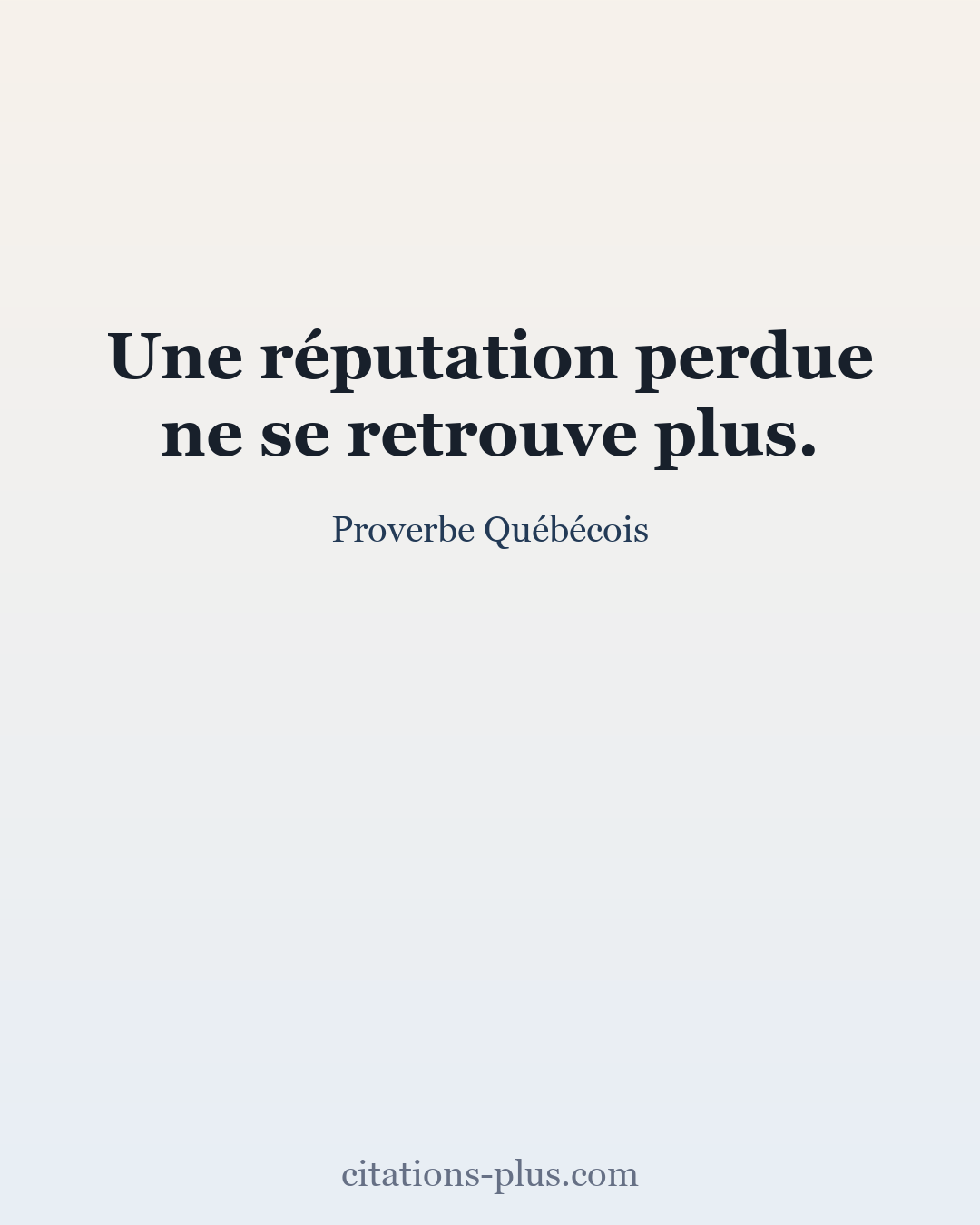 Carte Premium clair — Proverbe Québécois