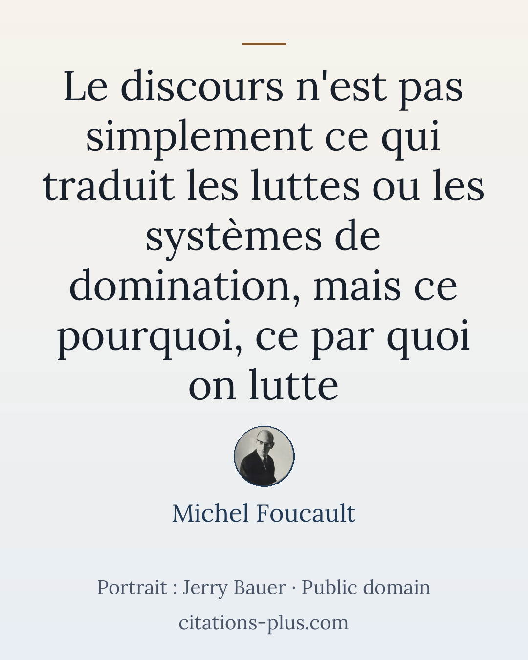 Carte Premium clair — Michel Foucault