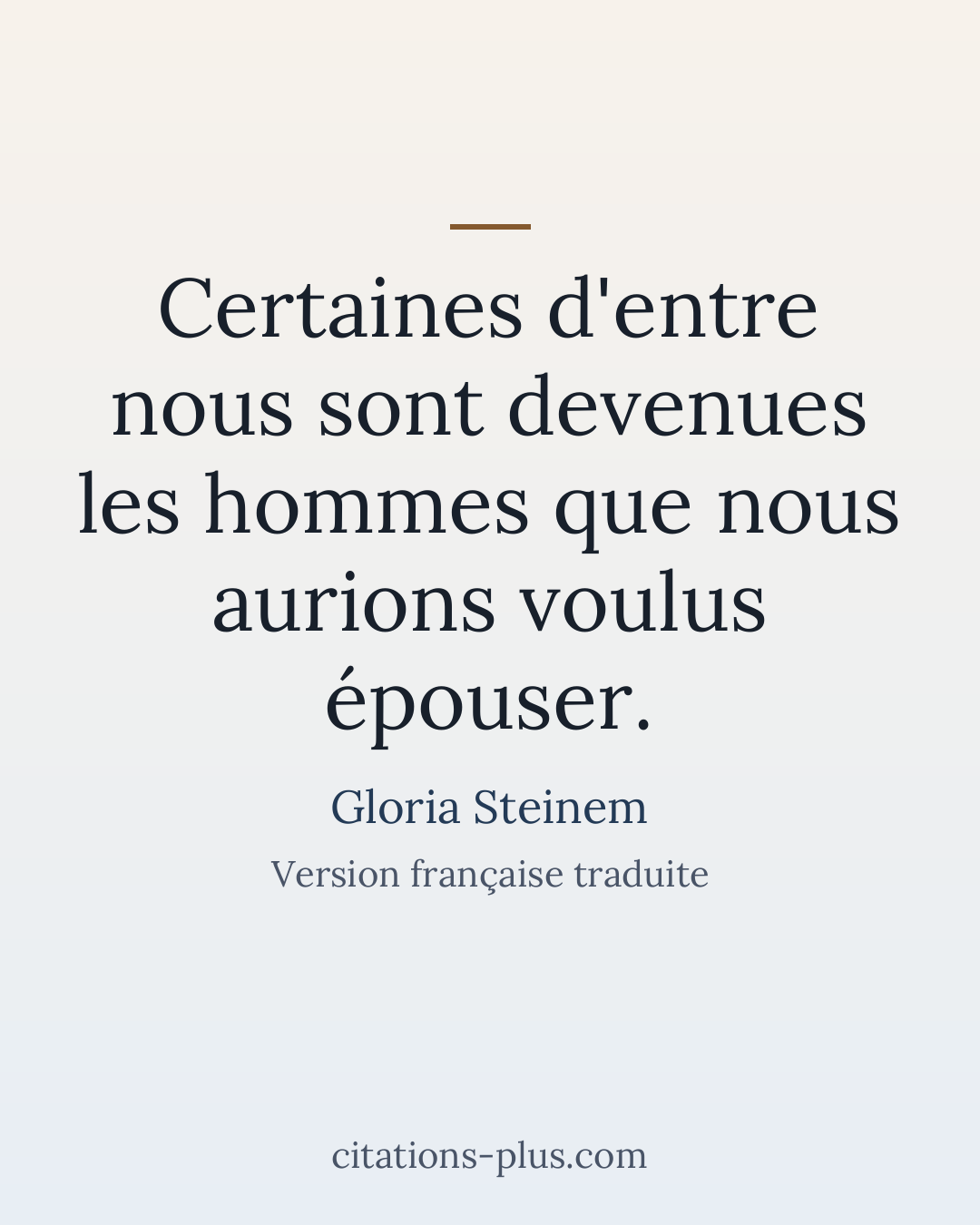 Carte Premium clair — Gloria Steinem