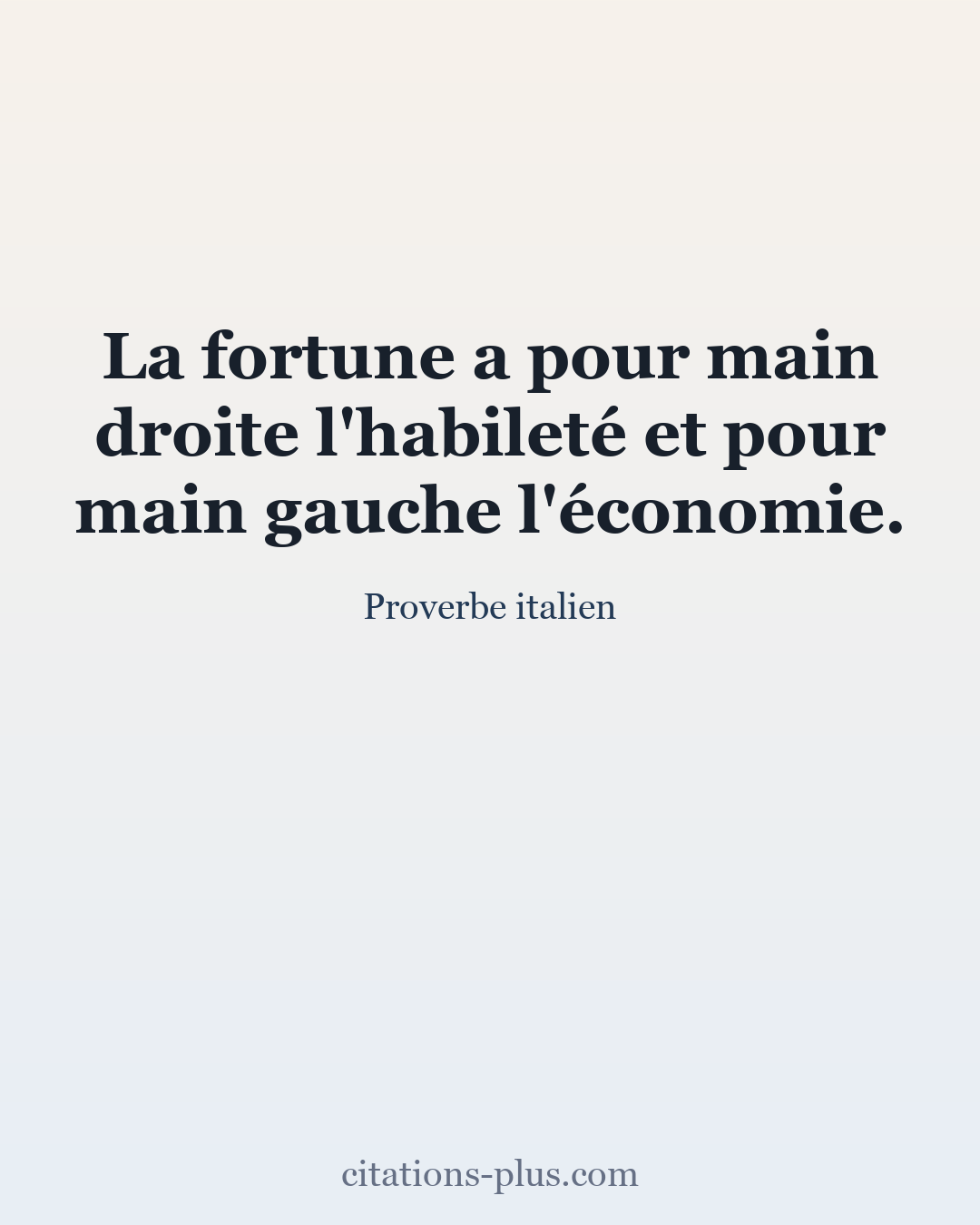 Carte Premium clair — Proverbe italien