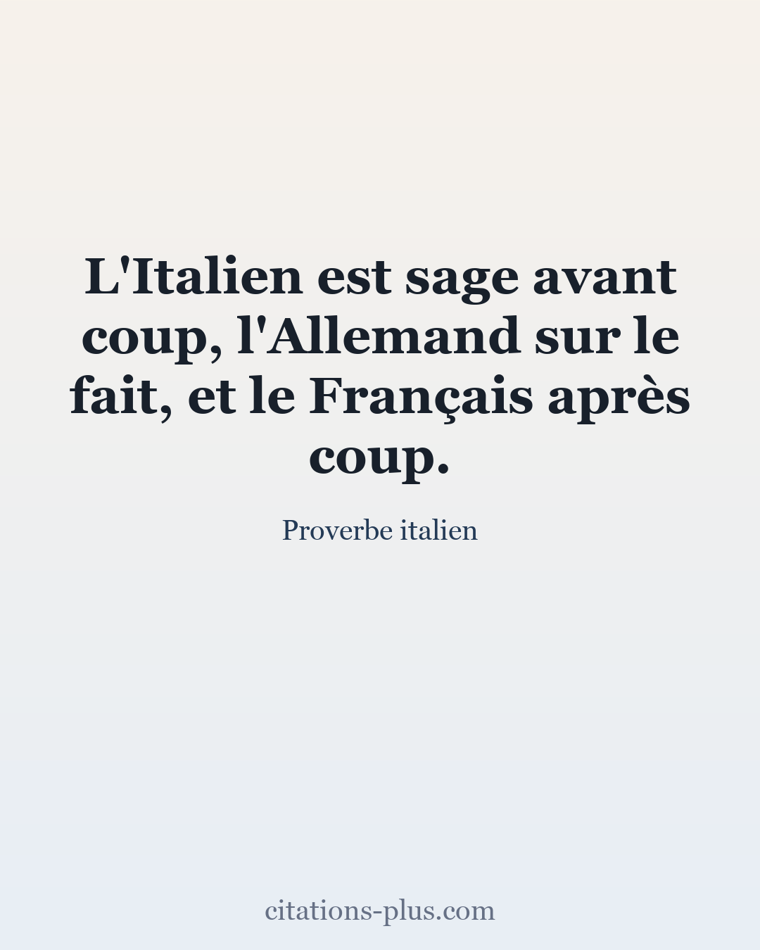 Carte Premium clair — Proverbe italien