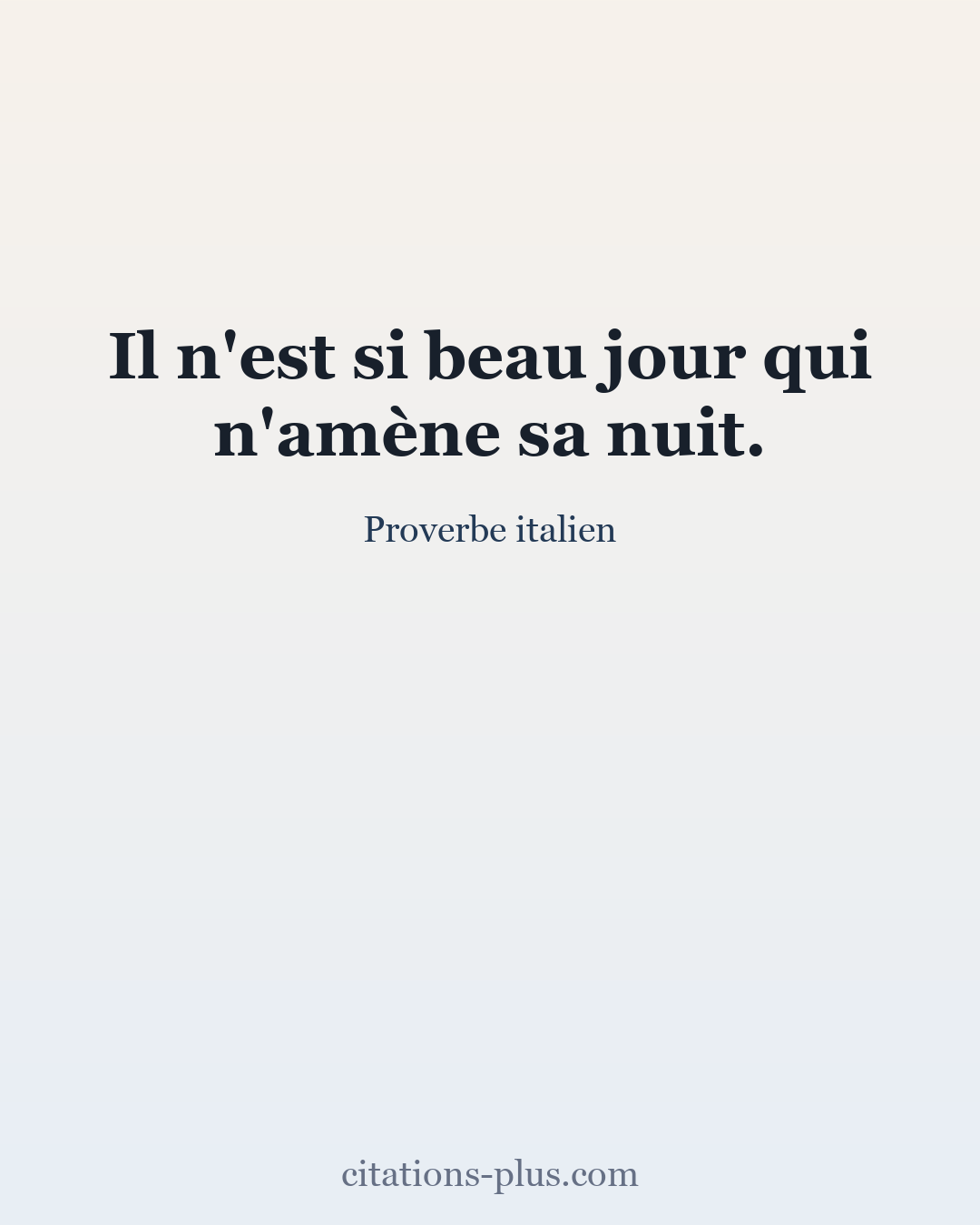 Carte Premium clair — Proverbe italien