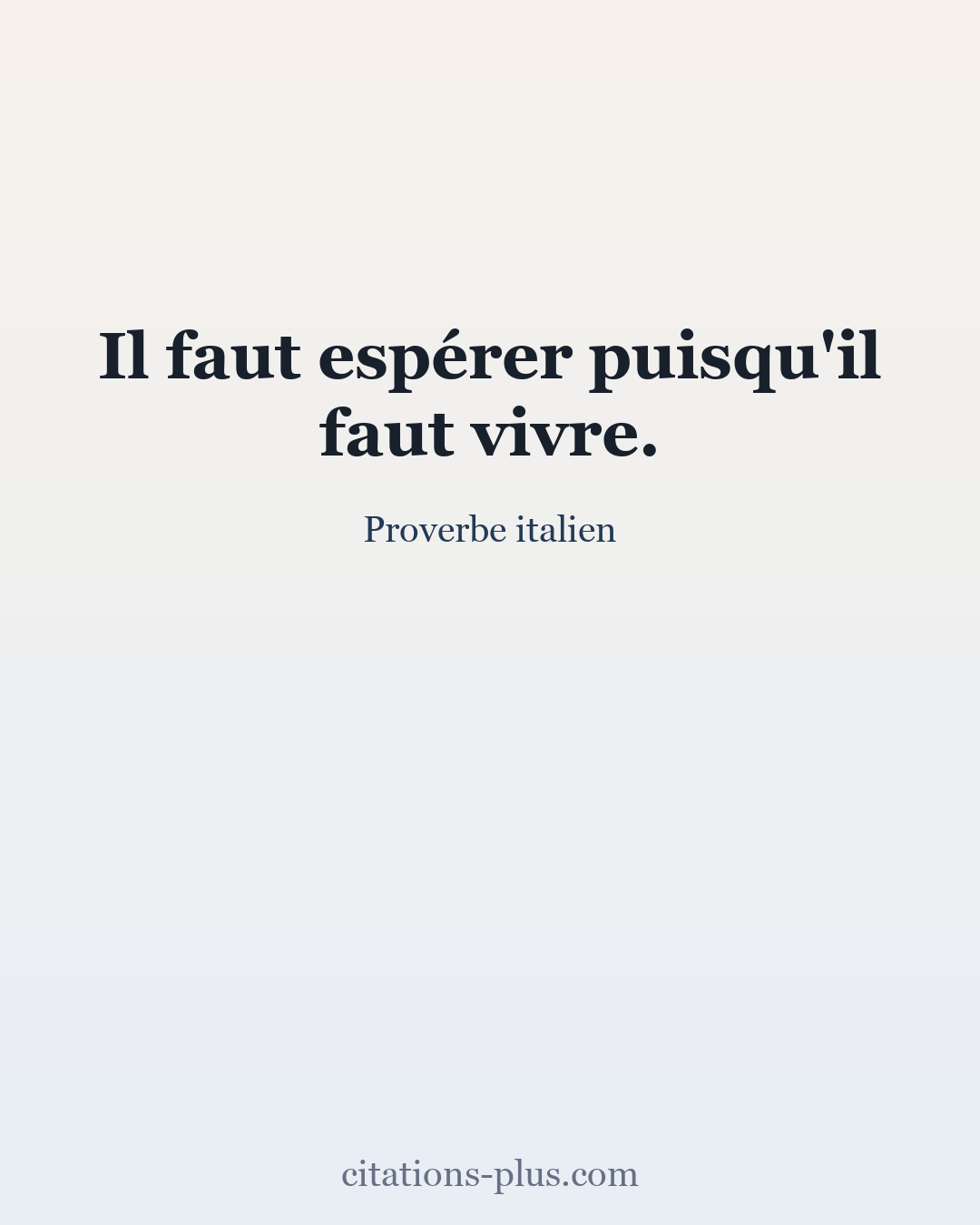 Carte Premium clair — Proverbe italien
