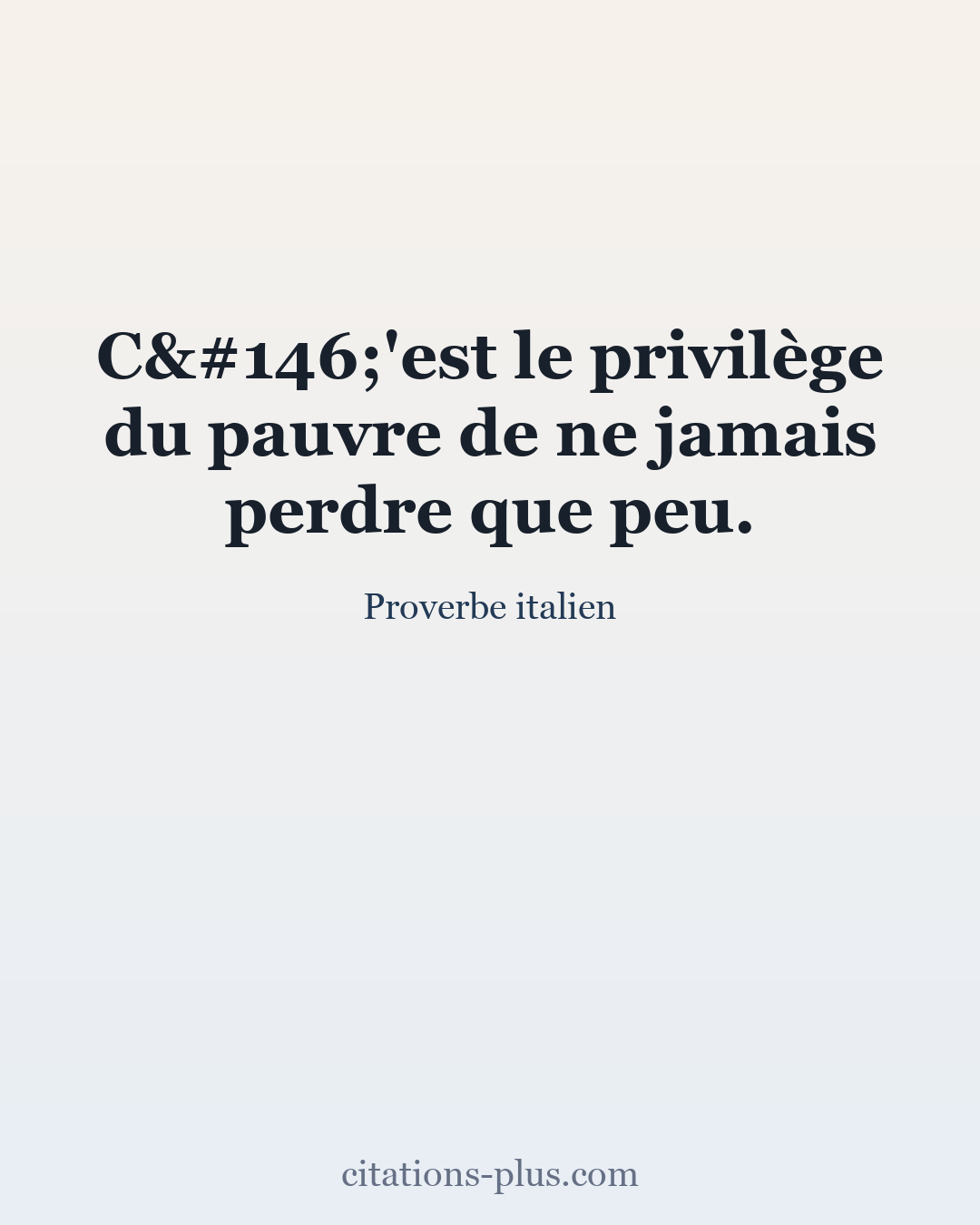 Carte Premium clair — Proverbe italien