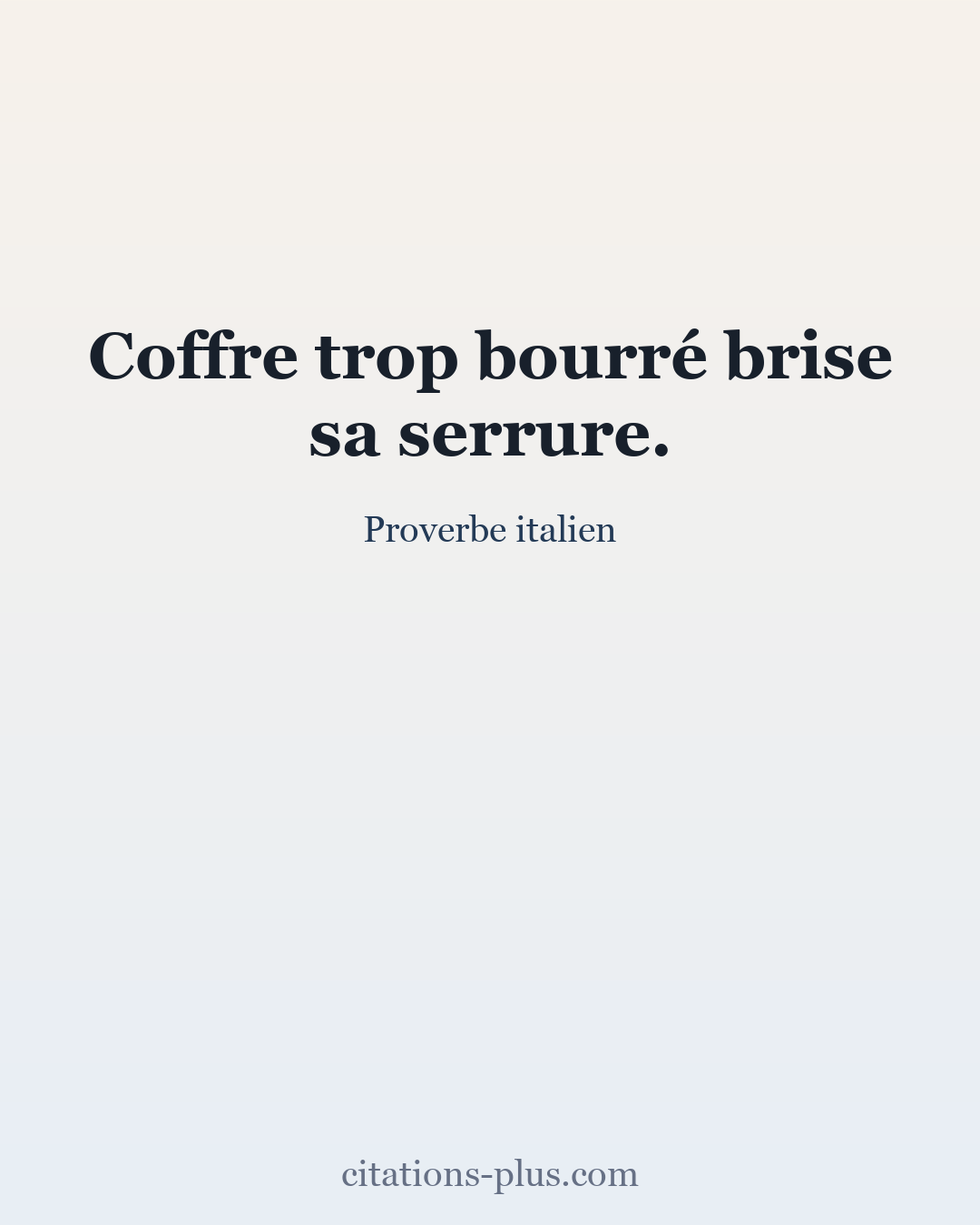 Carte Premium clair — Proverbe italien