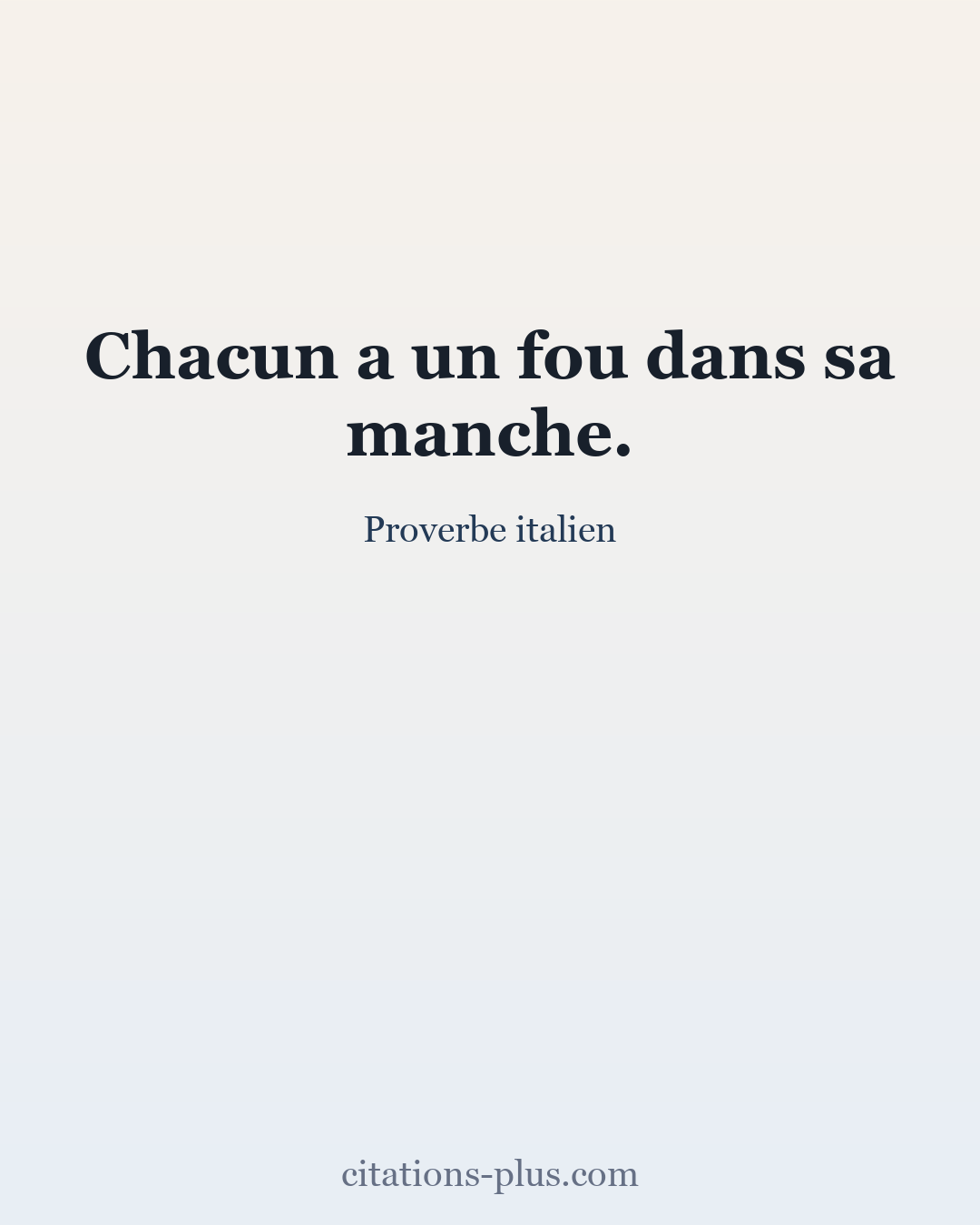 Carte Premium clair — Proverbe italien