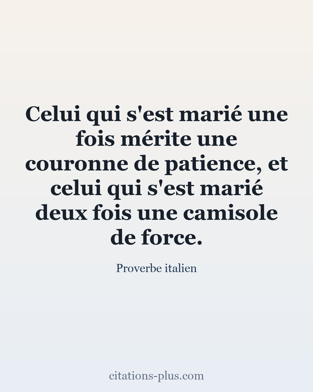 Carte Premium clair — Proverbe italien