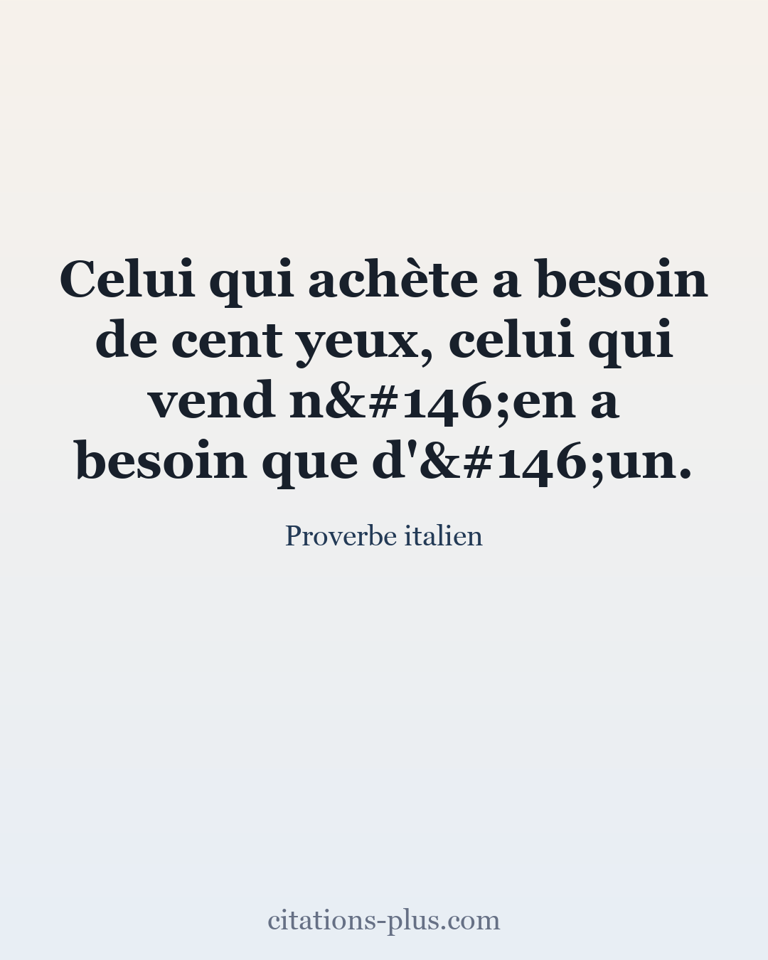 Carte Premium clair — Proverbe italien