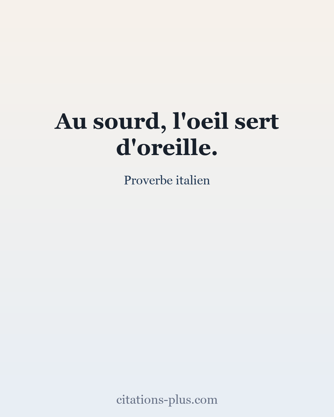 Carte Premium clair — Proverbe italien
