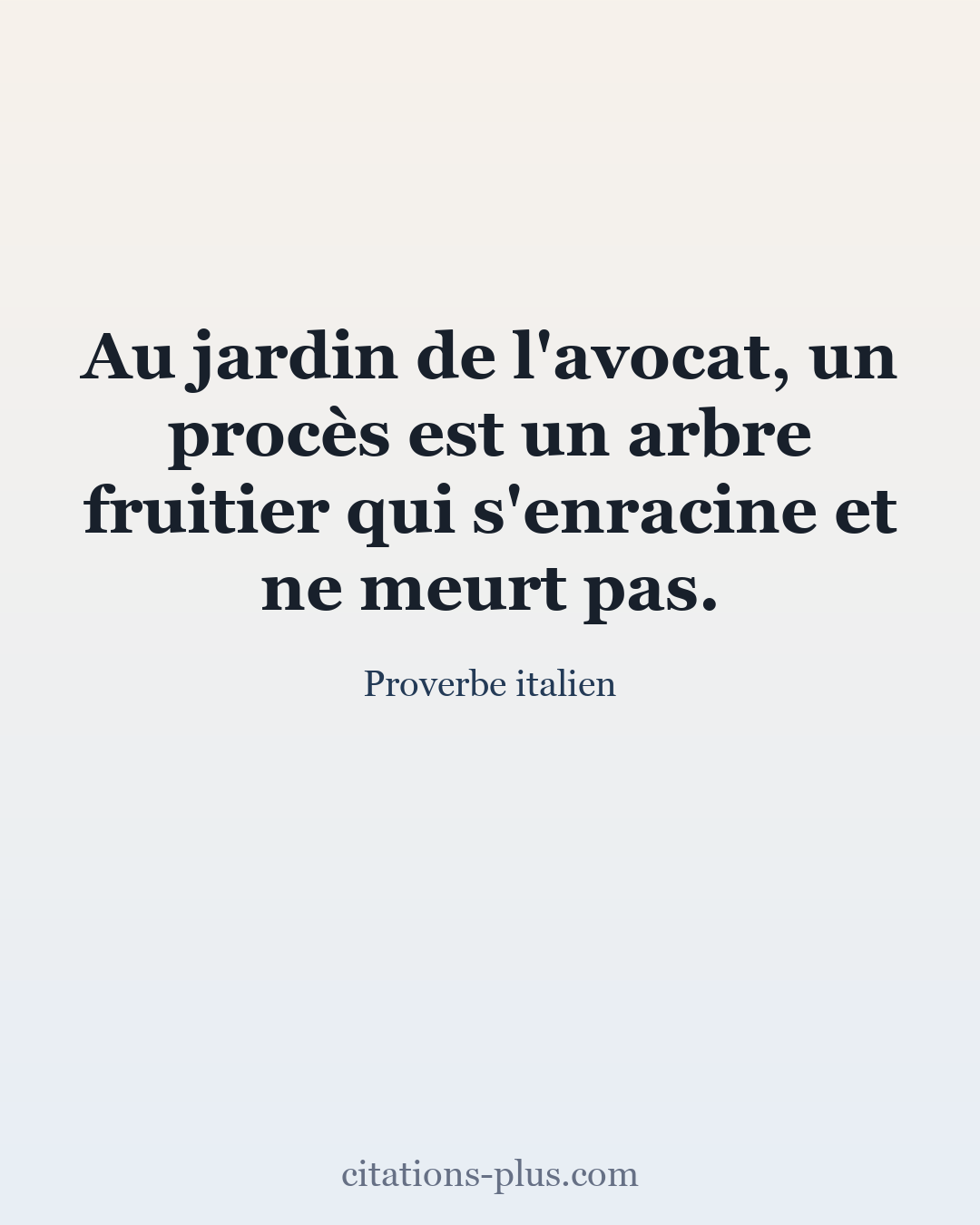 Carte Premium clair — Proverbe italien