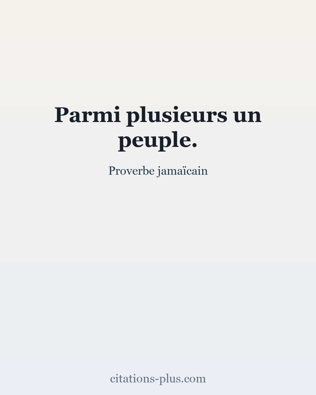 Carte Premium clair — Proverbe jamaïcain