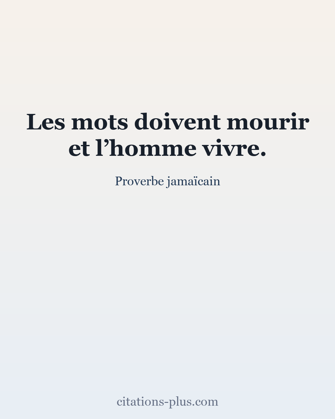 Carte Premium clair — Proverbe jamaïcain