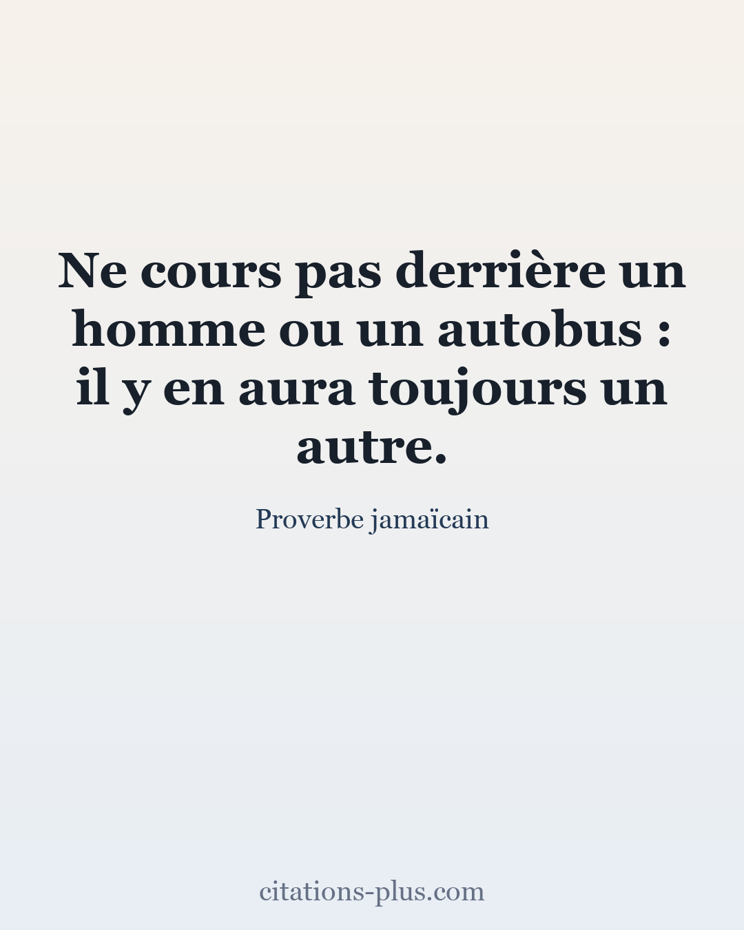 Carte Premium clair — Proverbe jamaïcain
