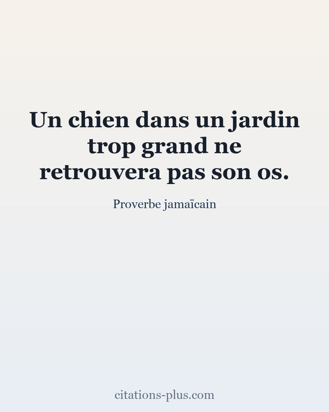 Carte Premium clair — Proverbe jamaïcain