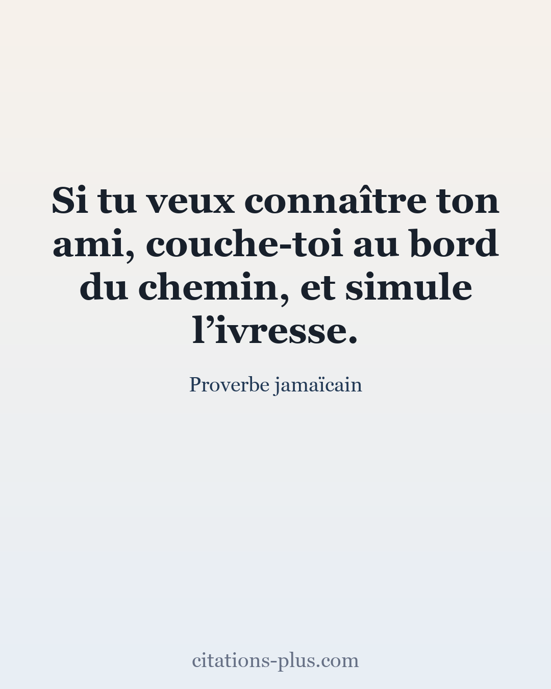 Carte Premium clair — Proverbe jamaïcain