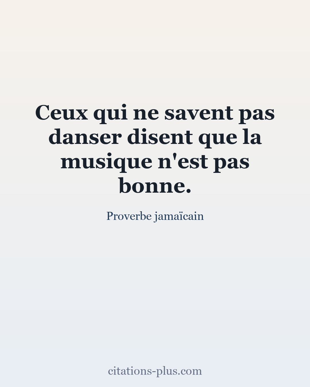 Carte Premium clair — Proverbe jamaïcain