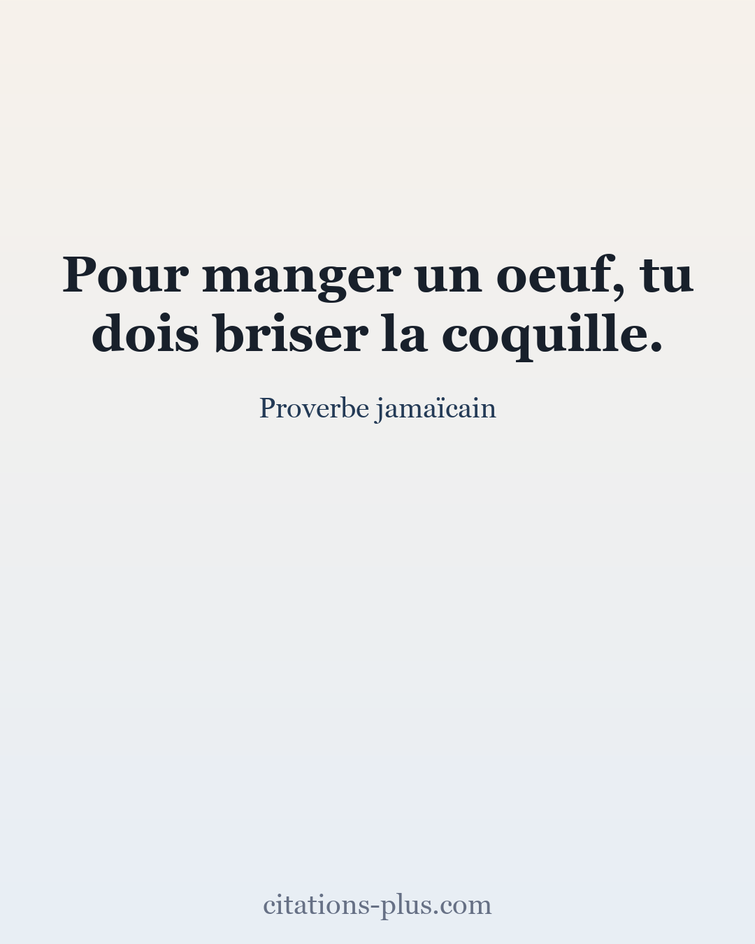 Carte Premium clair — Proverbe jamaïcain