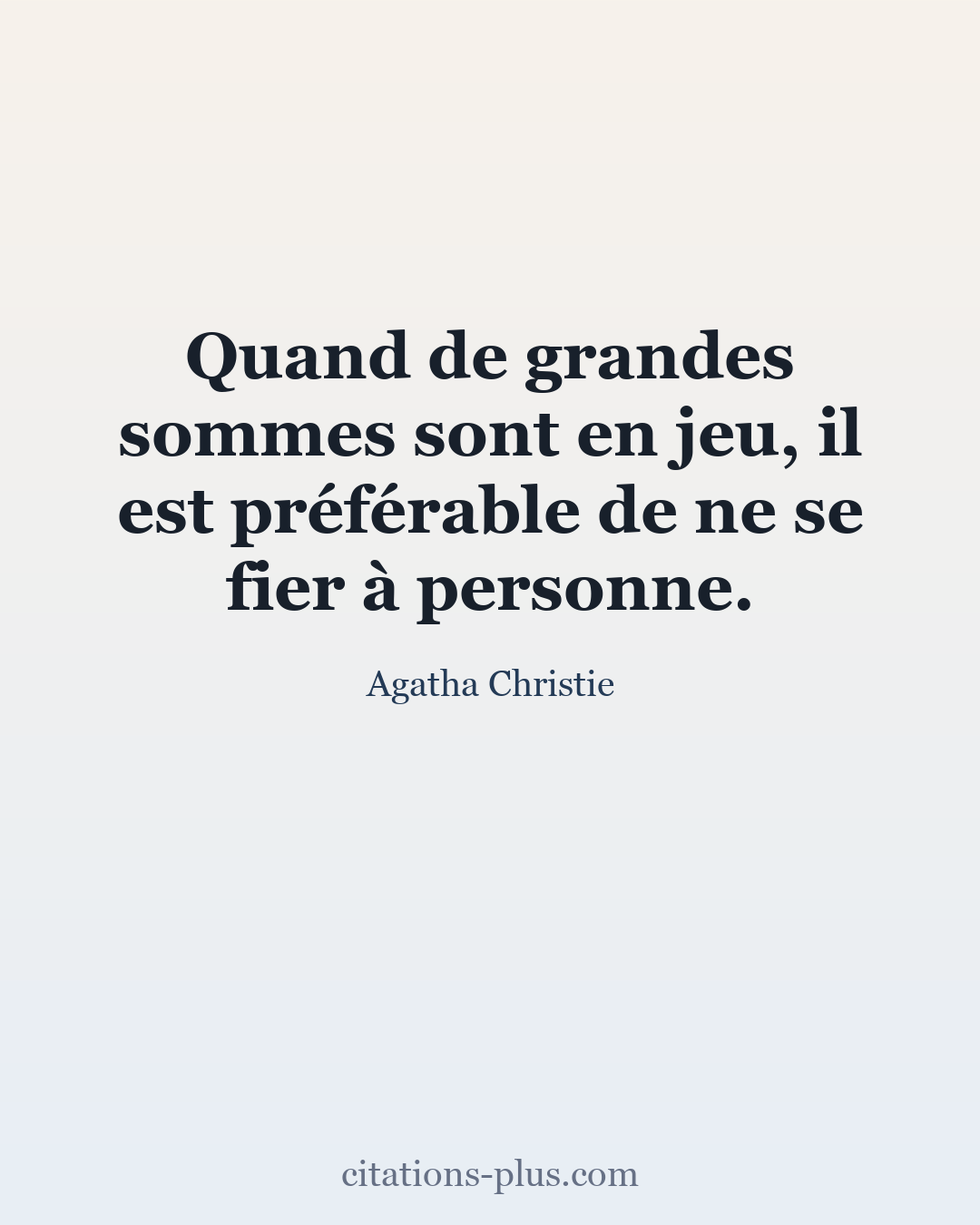 Carte Premium clair — Agatha Christie