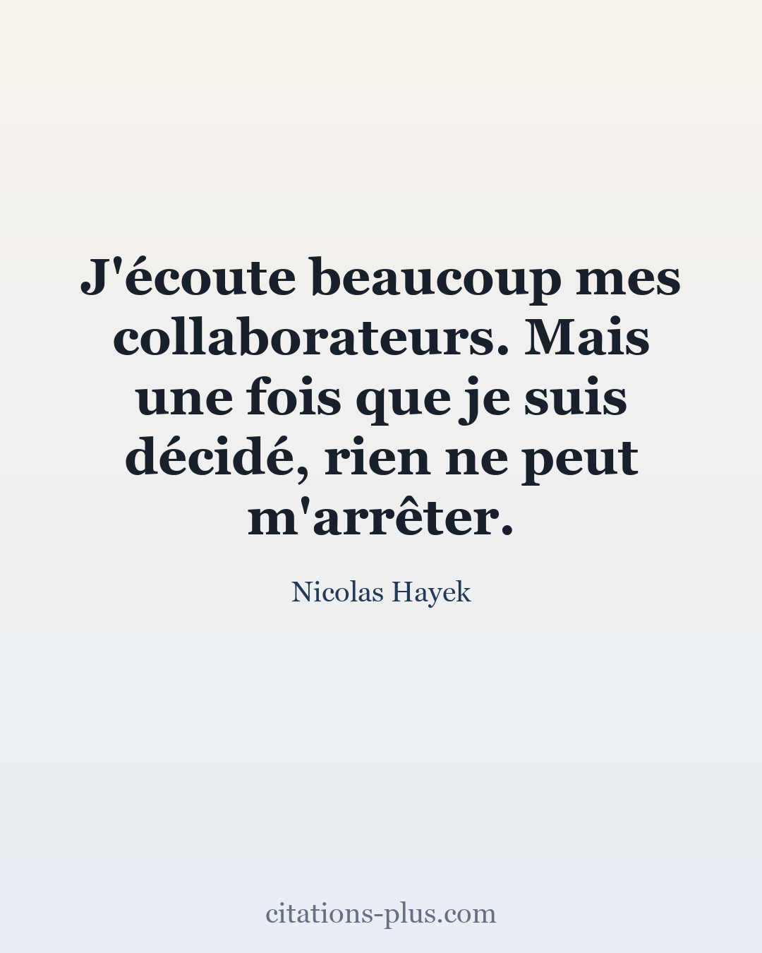 Carte Premium clair — Nicolas Hayek