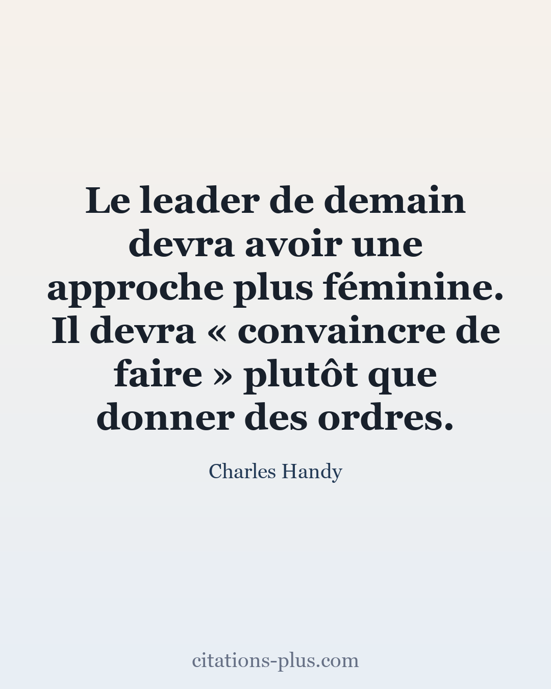 Carte Premium clair — Charles Handy