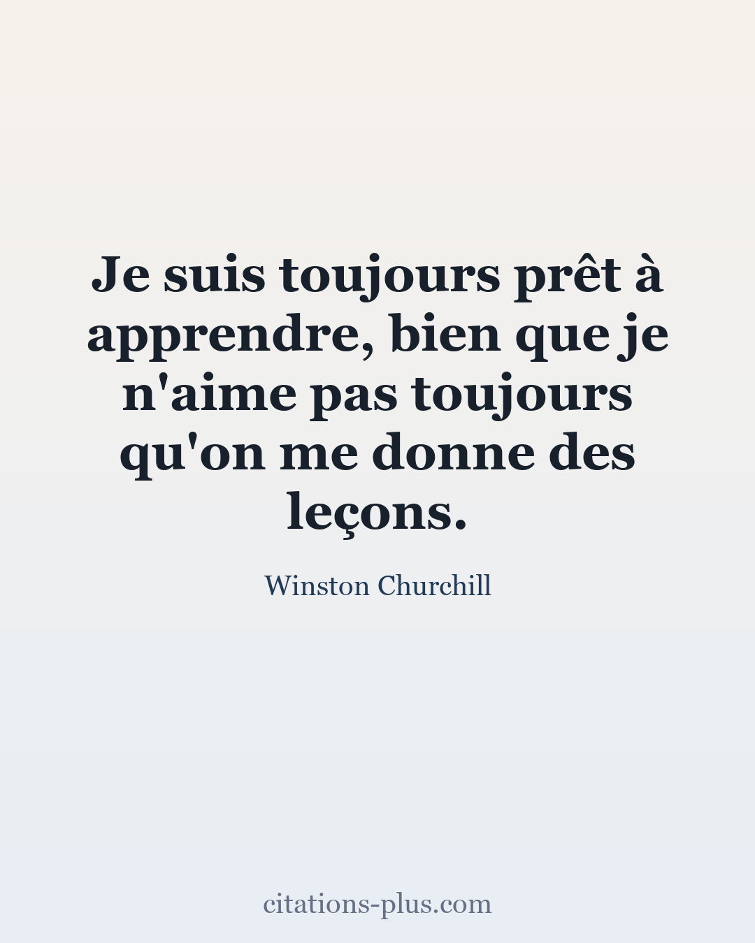 Carte Premium clair — Winston Churchill